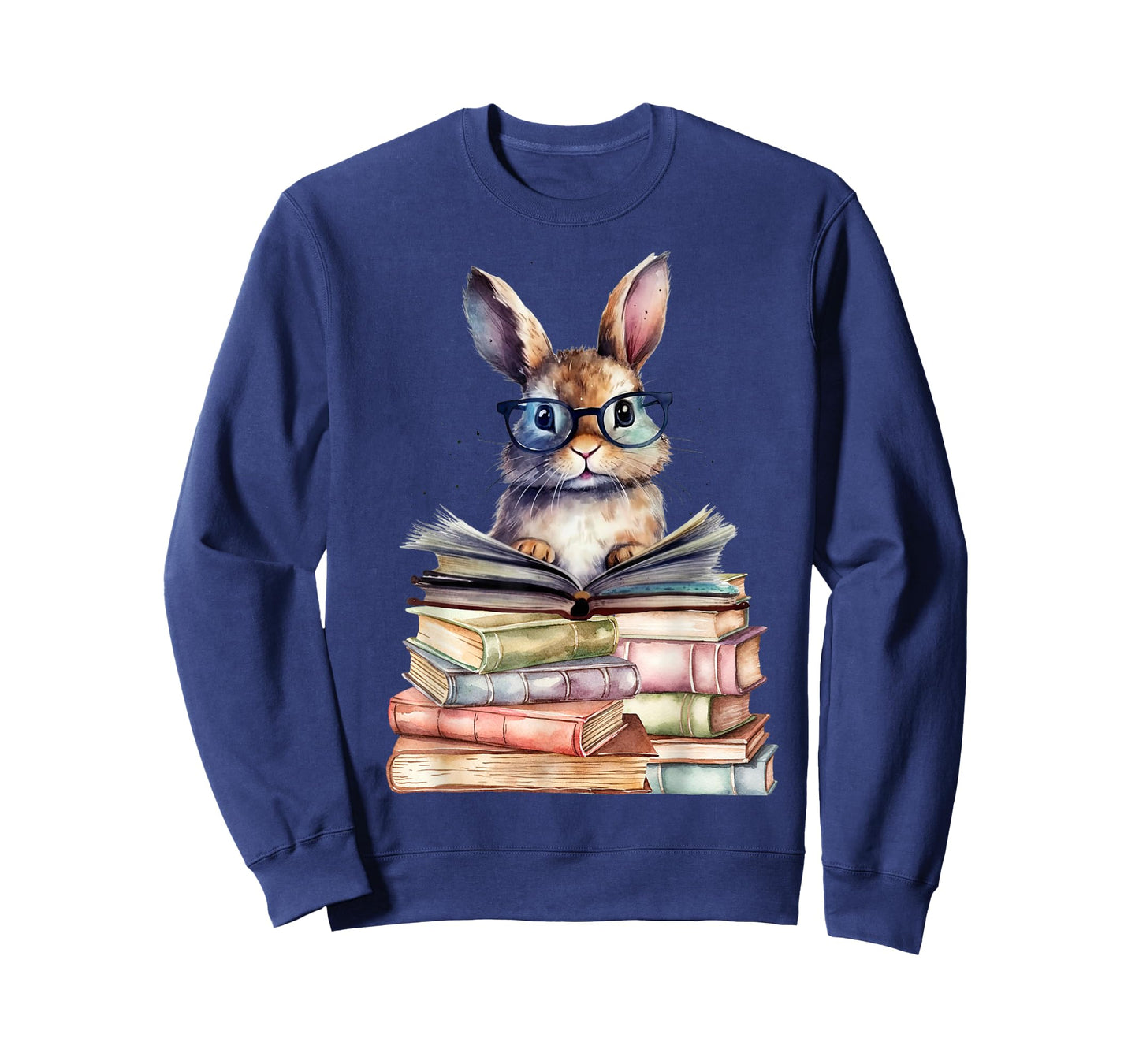 Cute Reading Bunny with Glasses Books Bookworm Reader Book T-Shirt