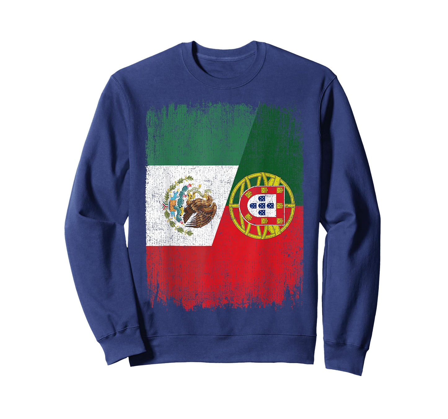 Half Mexico Portugal Flag Mexican Portuguese Roots T-Shirt
