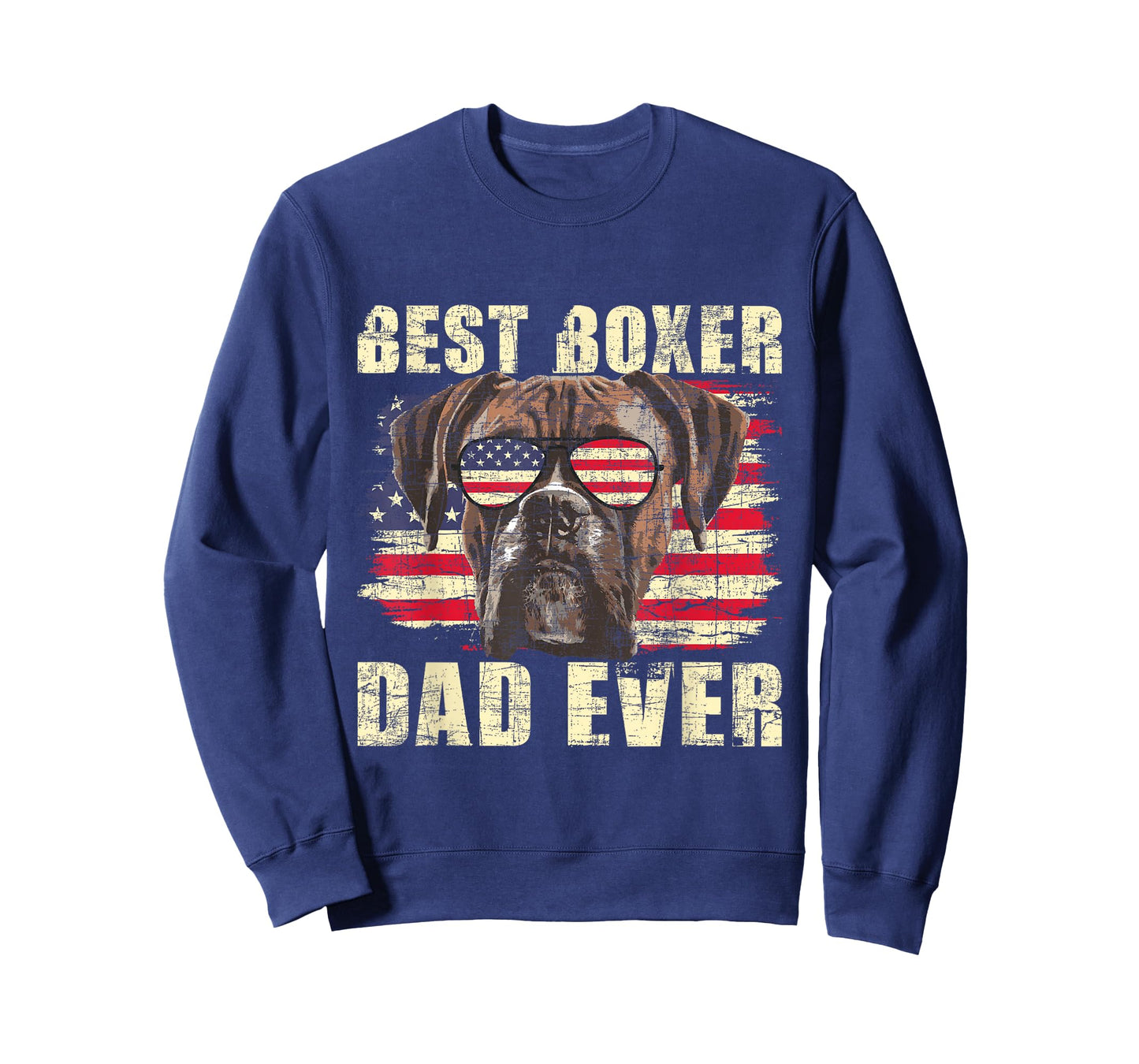 Best Boxer Dad Ever - USA Flag American Dog Animal Lover T-Shirt
