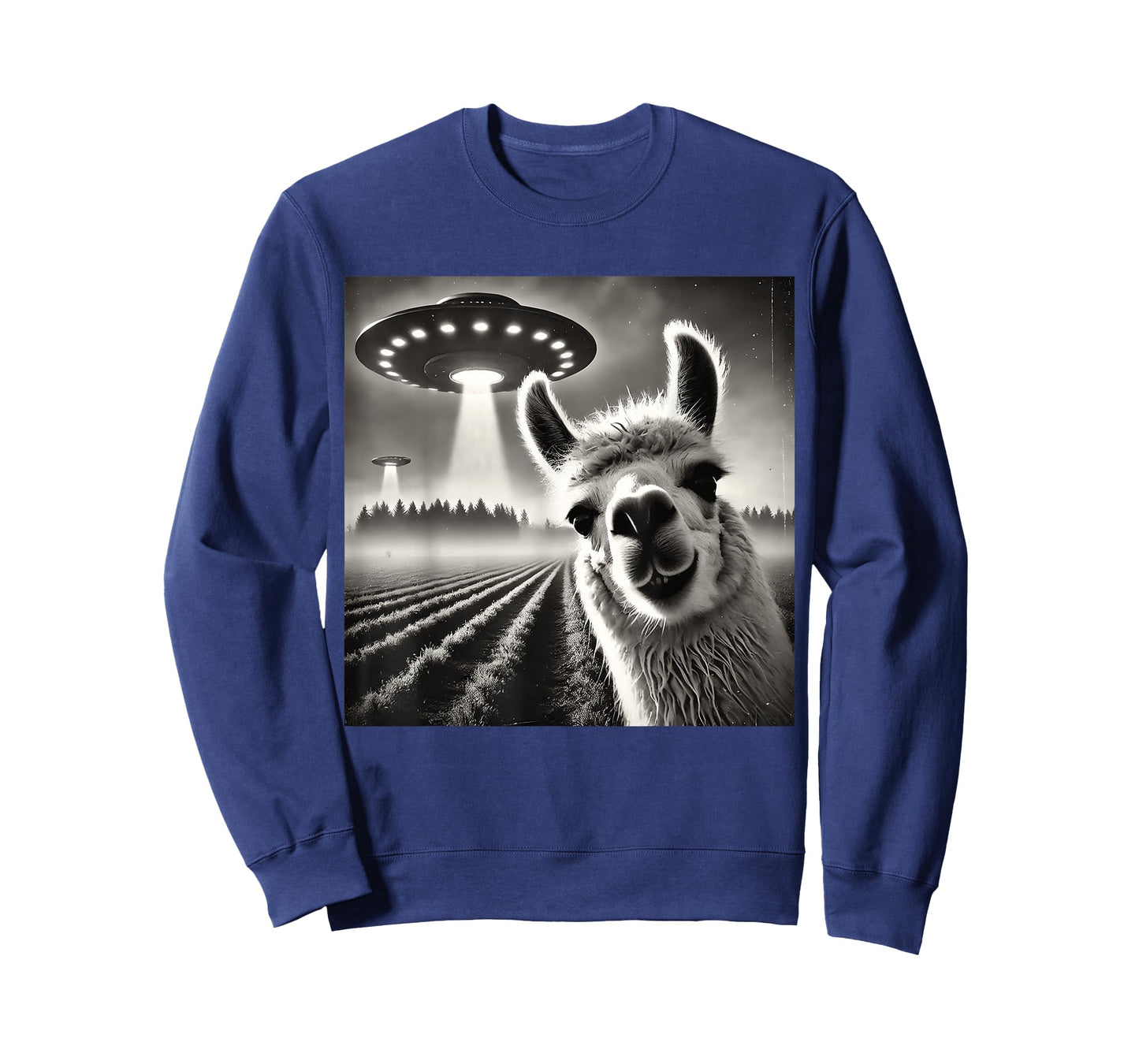 Funny Llama Alpaca Selfie UFOs T-Shirt