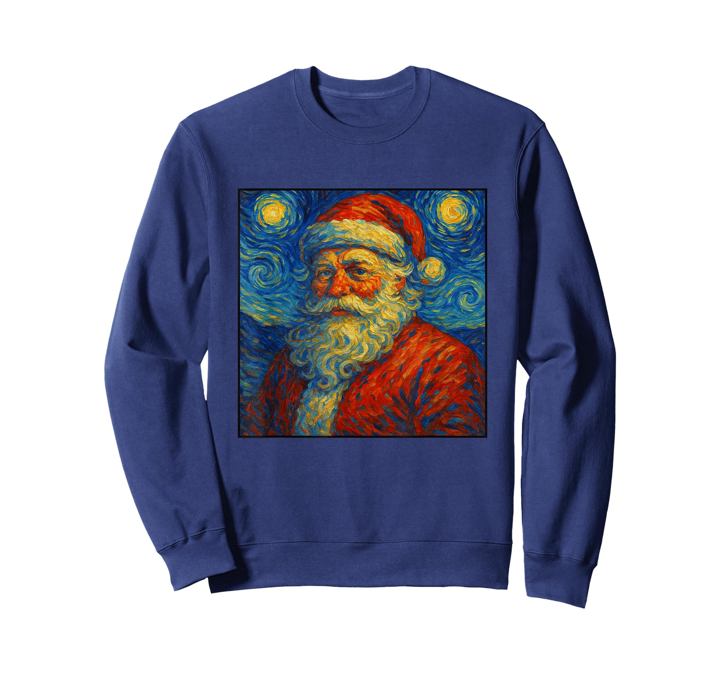 Santa Claus Starry Night Van Gogh Christmas Art Xmas Parody T-Shirt