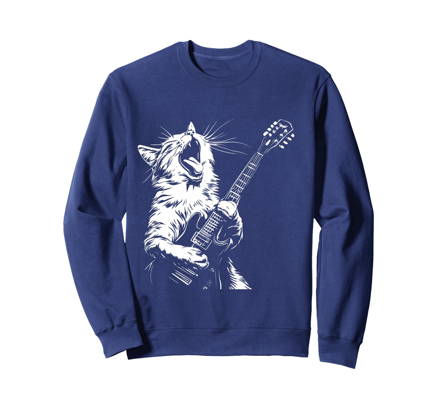 Funny Cat Playing Guitar Long Sleeve T-Shirt