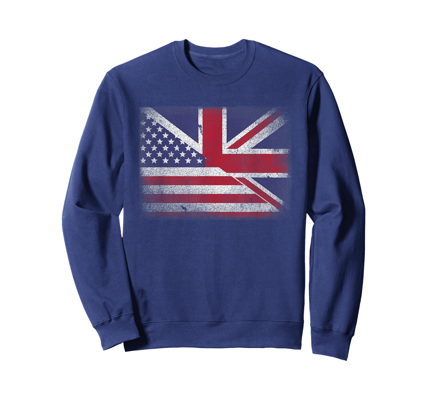 Vintage Half American Half British Flag Great Britain USA T-Shirt
