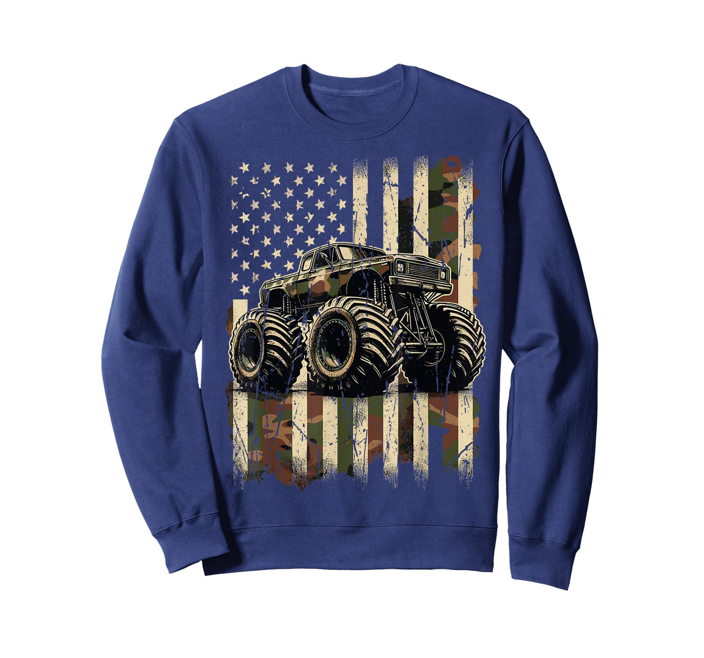 Monster Truck USA Flag 4th July T-Shirt