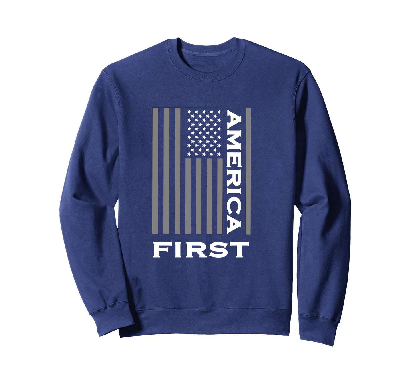 America First American Flag Trump Conservative Patriot Long Sleeve T-Shirt