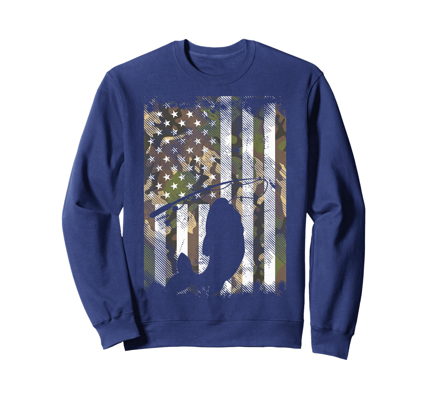 Camo American Flag Fish Fishing Patriotic Fisherman Gift T-Shirt