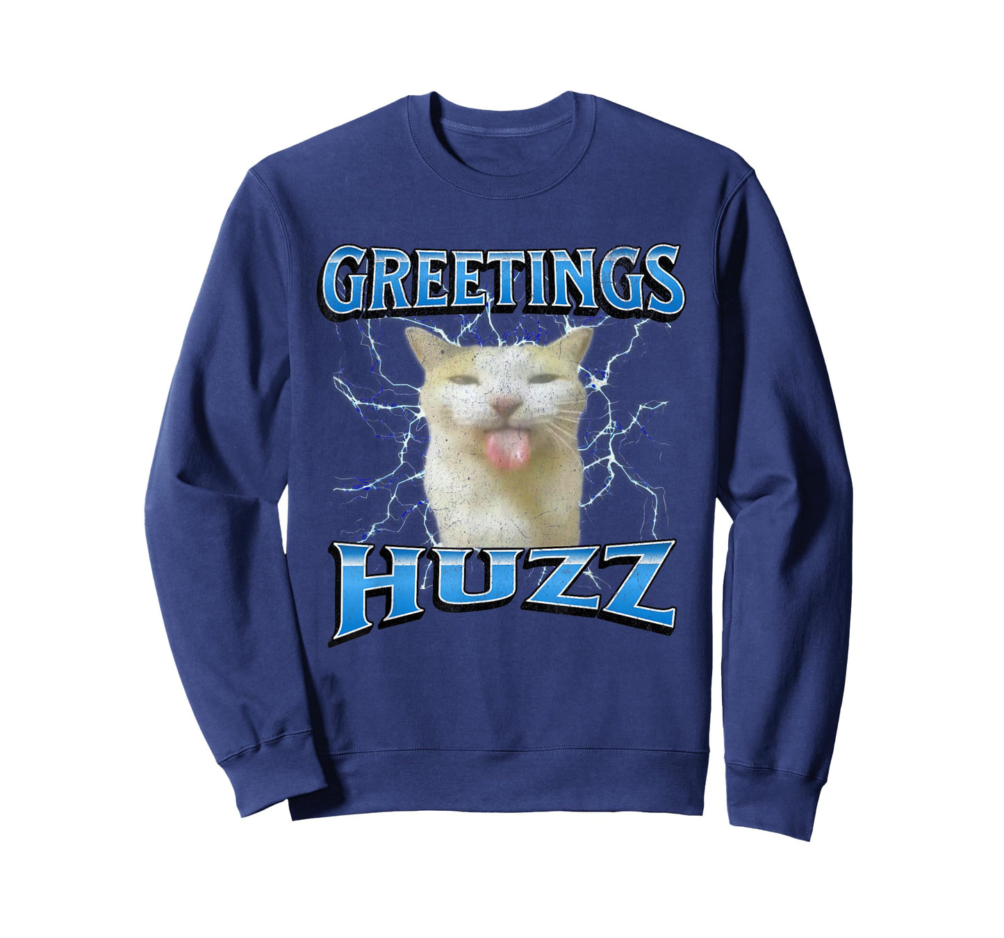 Greetings Huzz Funny Cat Meme Bootleg Graphic T-Shirt