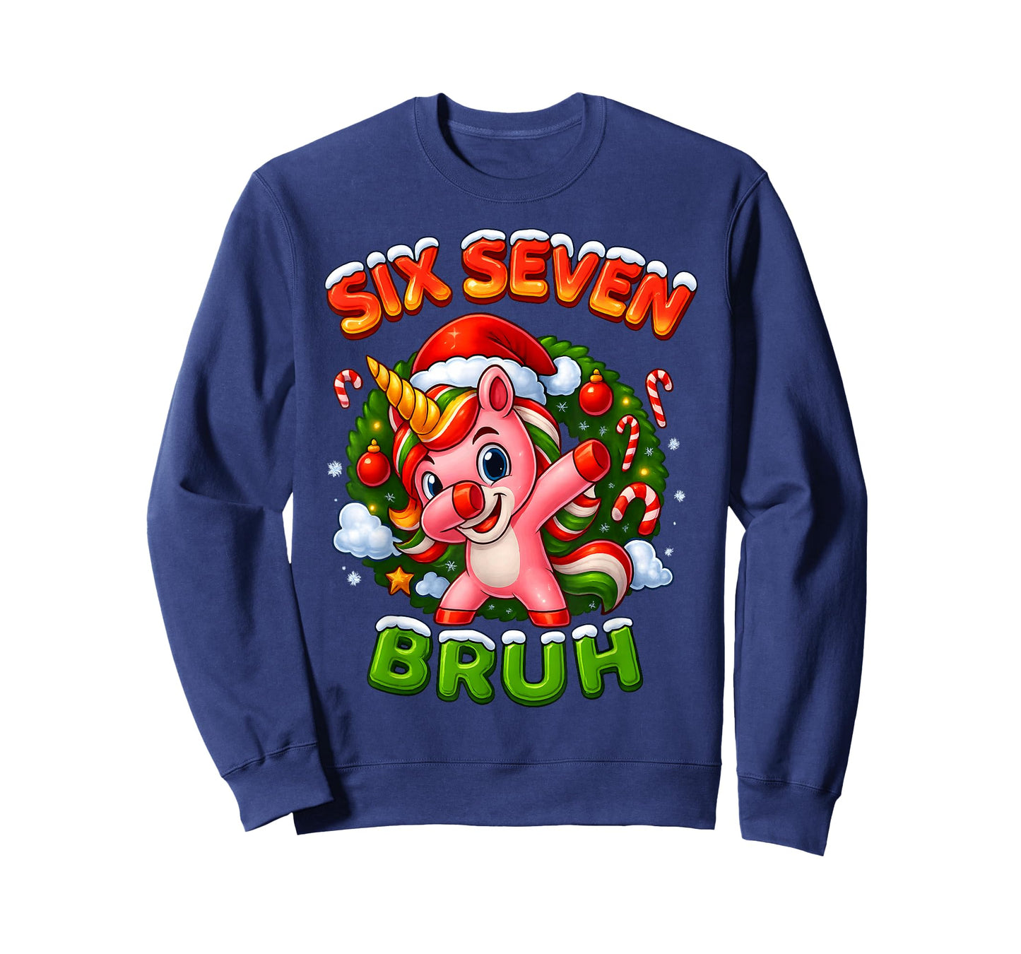 67 Unicorn Christmas Dabbing for Girls Kids 6 7 Meme Bruh T-Shirt