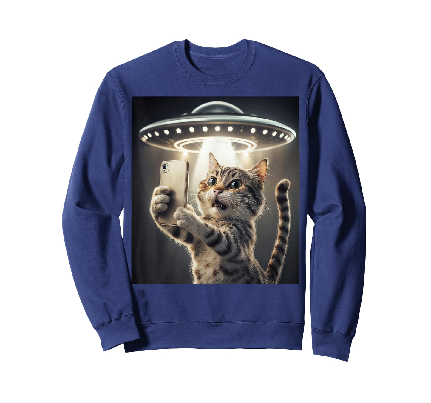 Cat Taking A Selfie With A UFO Cute And Funny T-Shirt