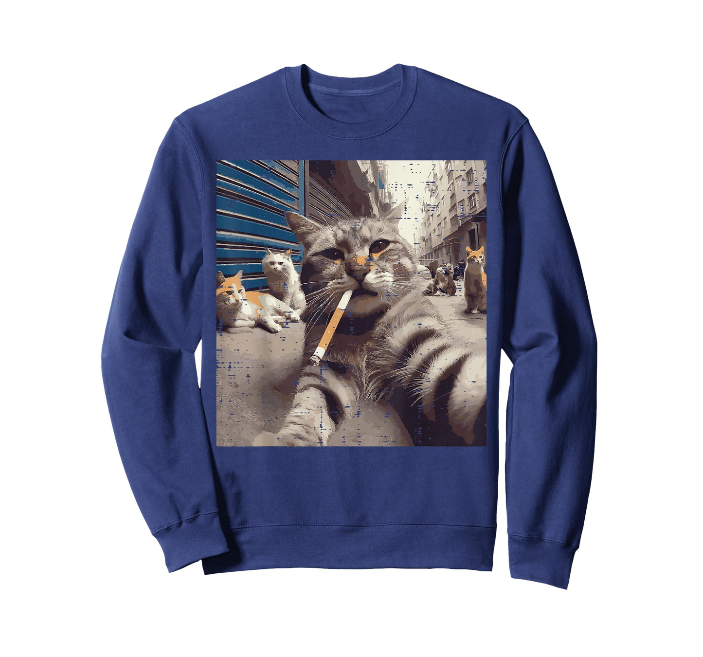 Cat Gangster Street Cats Selfie Funny Meme Humor Men Women T-Shirt