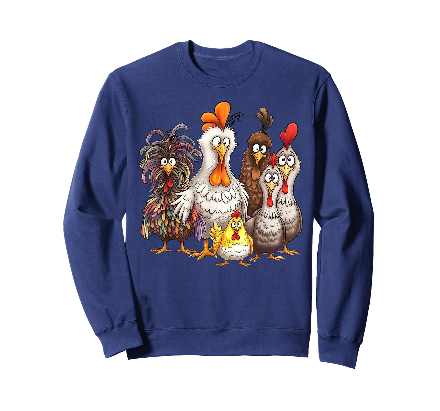 Funny Colorful Chicken Family Thanksgiving Cartoon Design T-Shirt