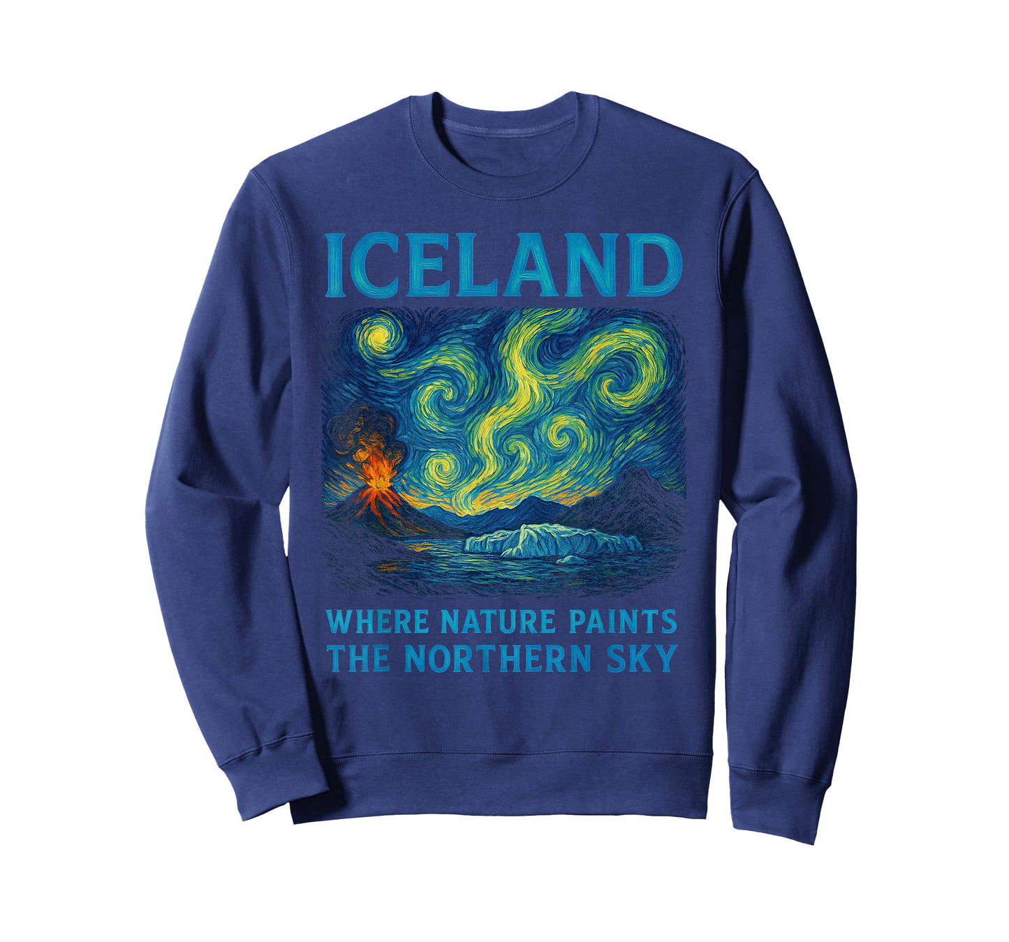 Iceland - Northern Lights Van Gogh Style, Aurora Borealis T-Shirt