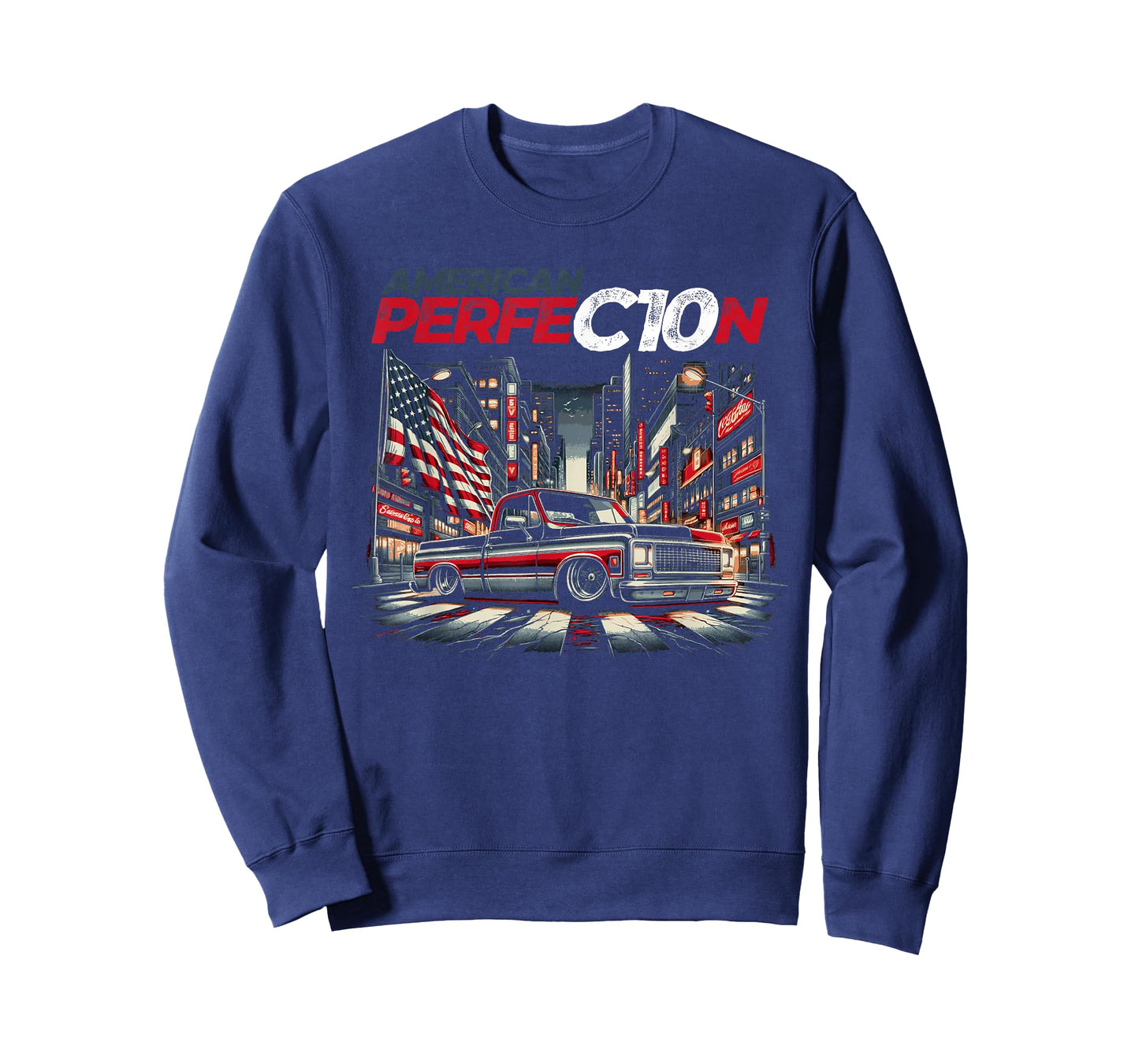 C10 Truck City Scene American Perfection C10 Truck Fleetside T-Shirt