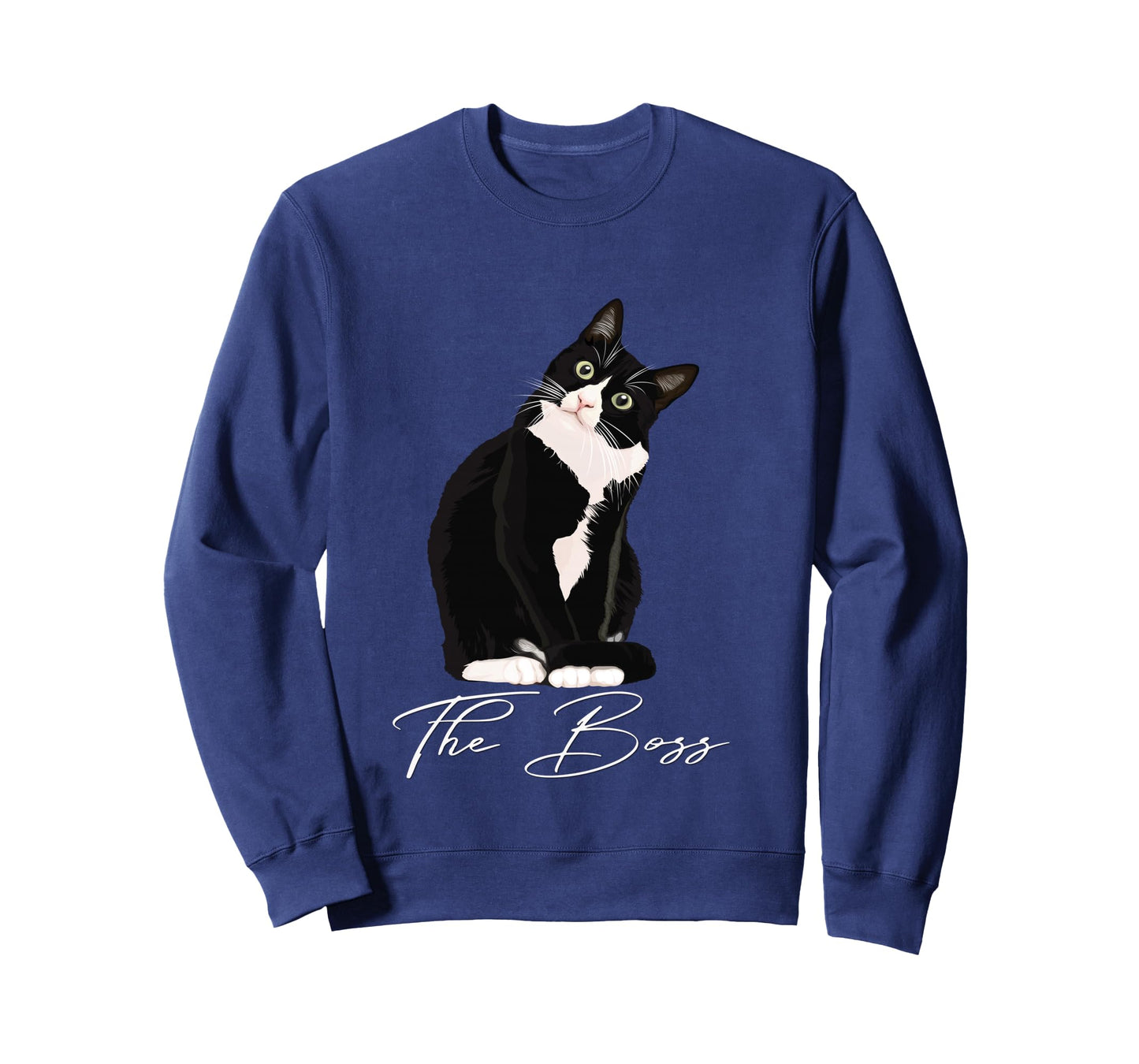 Boss Tuxedo Cat Lovers Funny Tee Shirt for Mom Dad Gift Long Sleeve T-Shirt