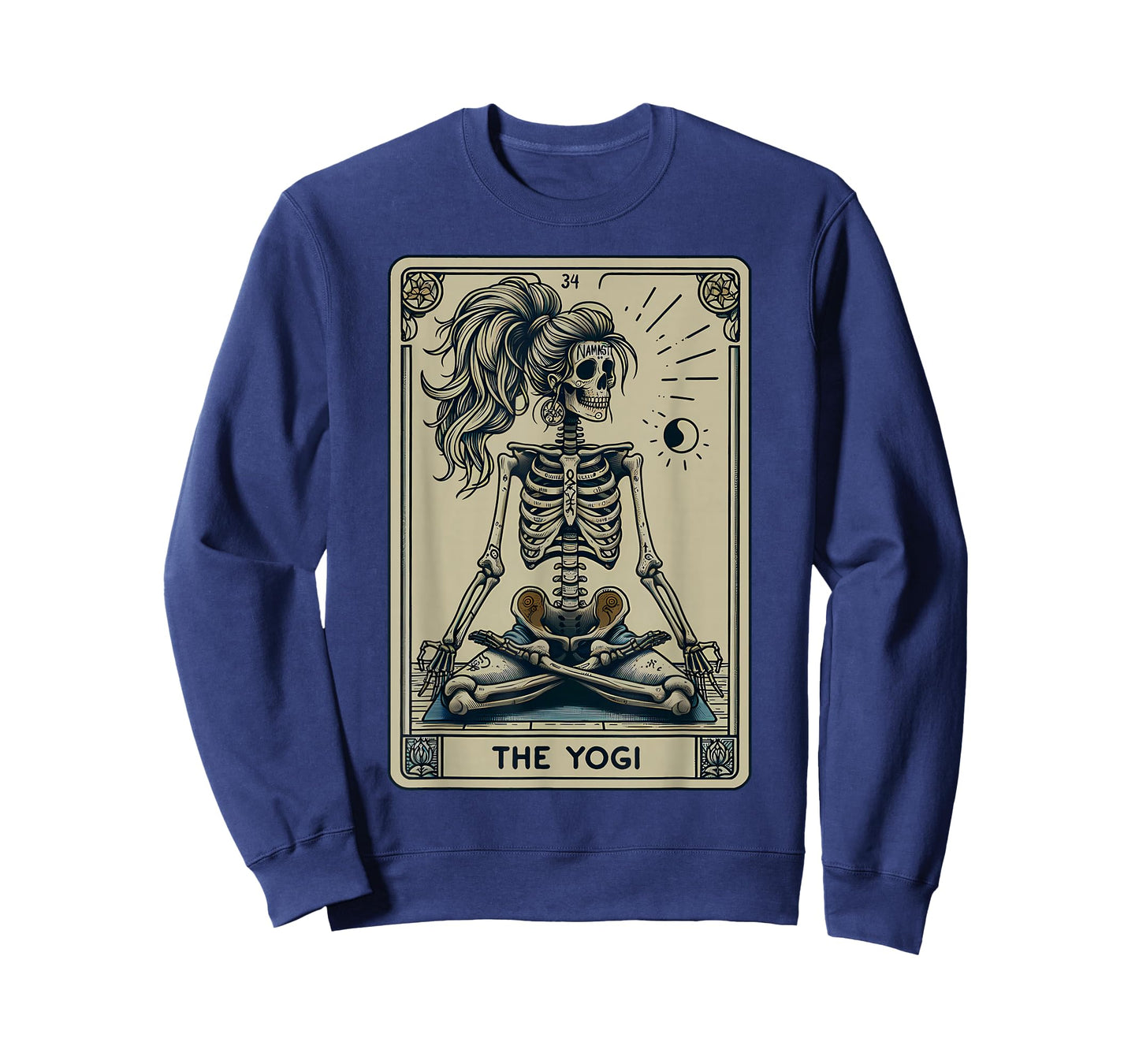 Funny Skeleton Yogi Tarot Card Yoga Instructor Witch Vibes T-Shirt