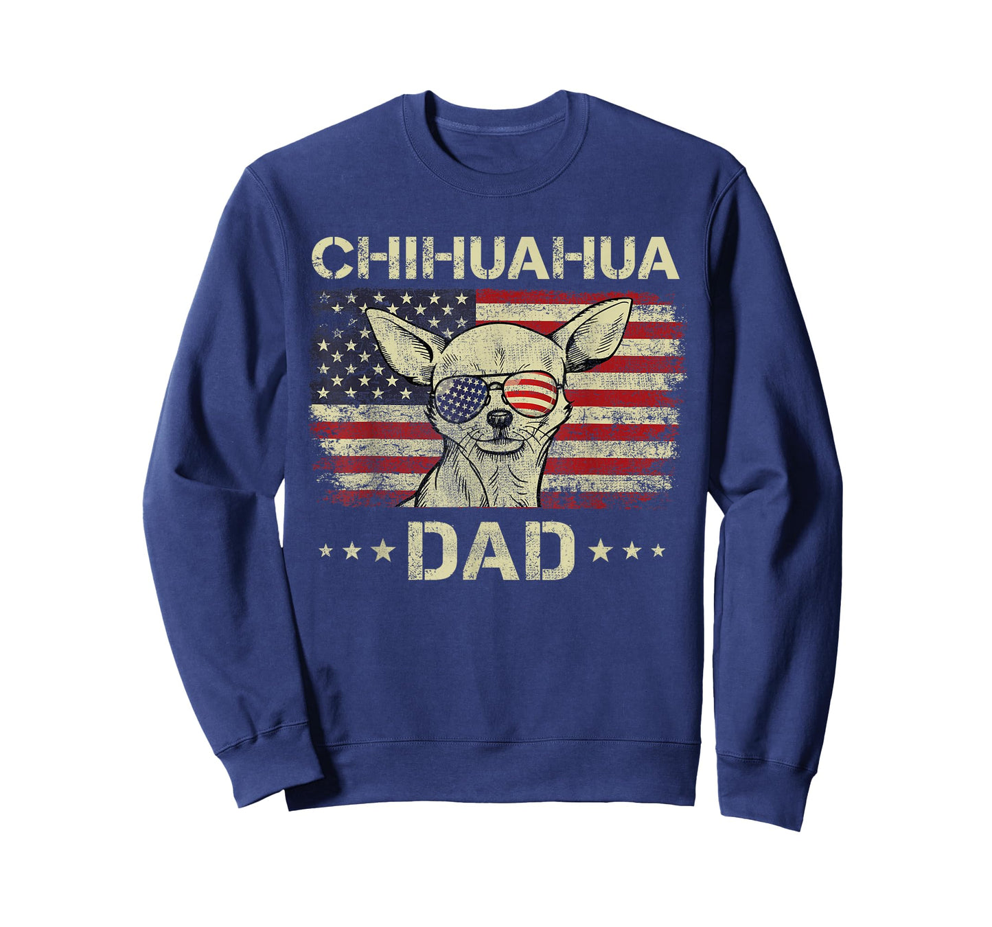 Chihuahua Dad Dog Lovers American Flag 4th Of July T-Shirt for Women Men