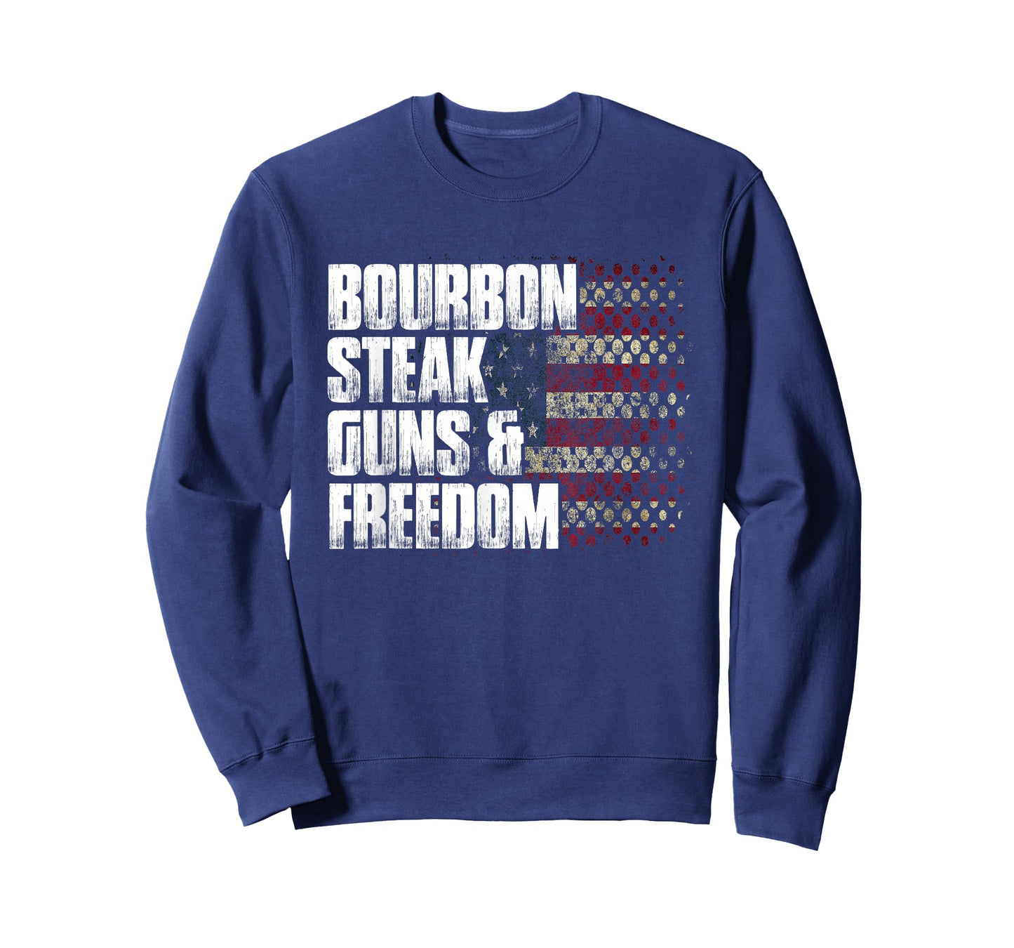 Bourbon Steak Guns & Freedom USA Flag Whiskey Gift T-Shirt