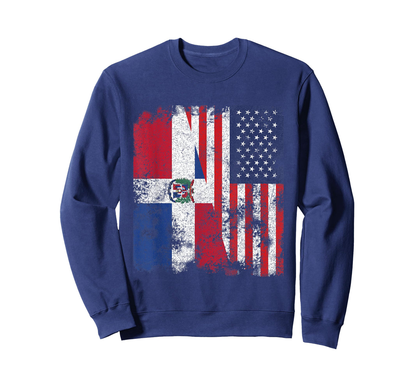 Dominican Republic USA Flag Distressed - Half American T-Shirt