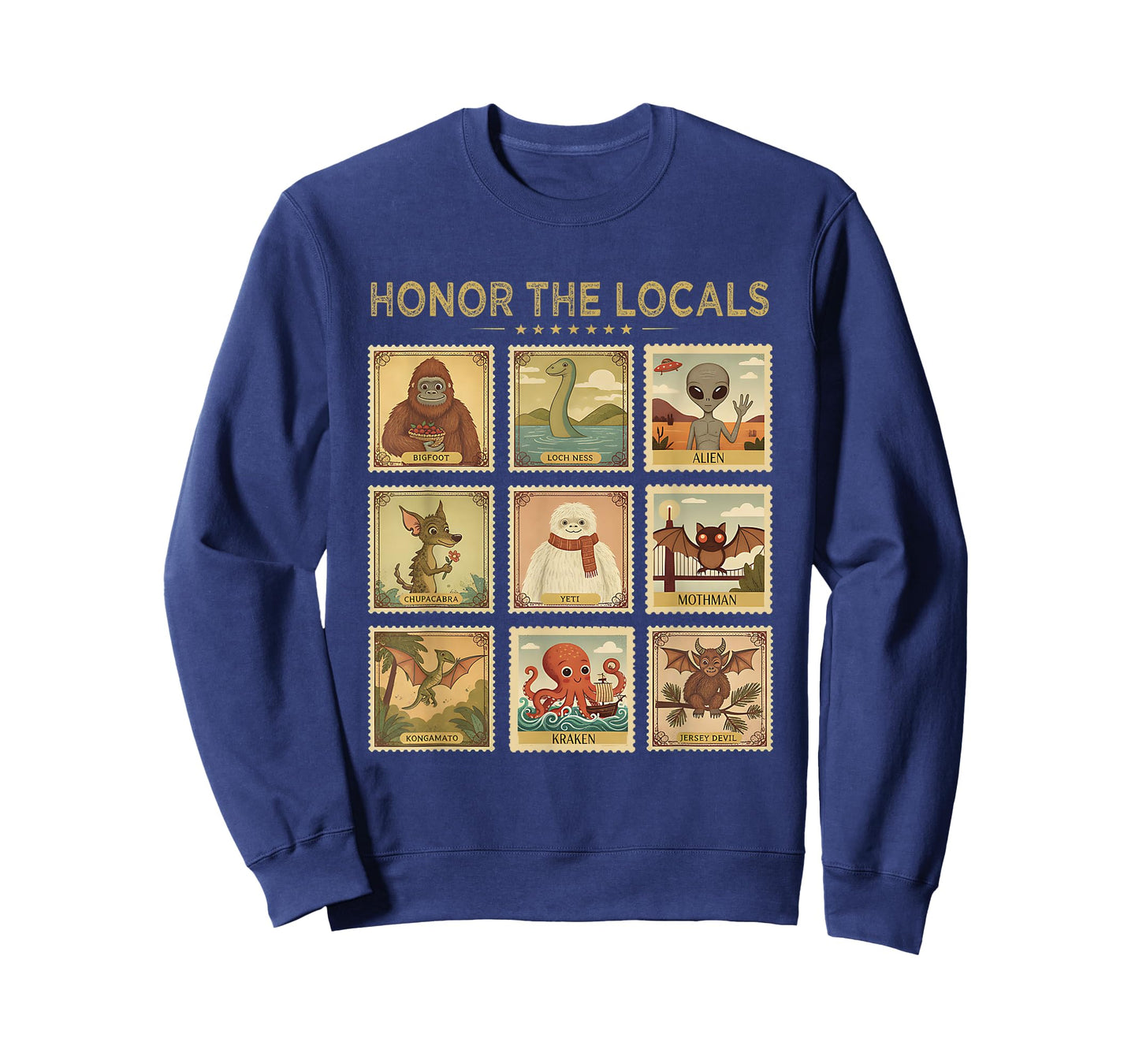 Retro Honor The Locals Bigfoot Big Foot Women Men Cryptid T-Shirt