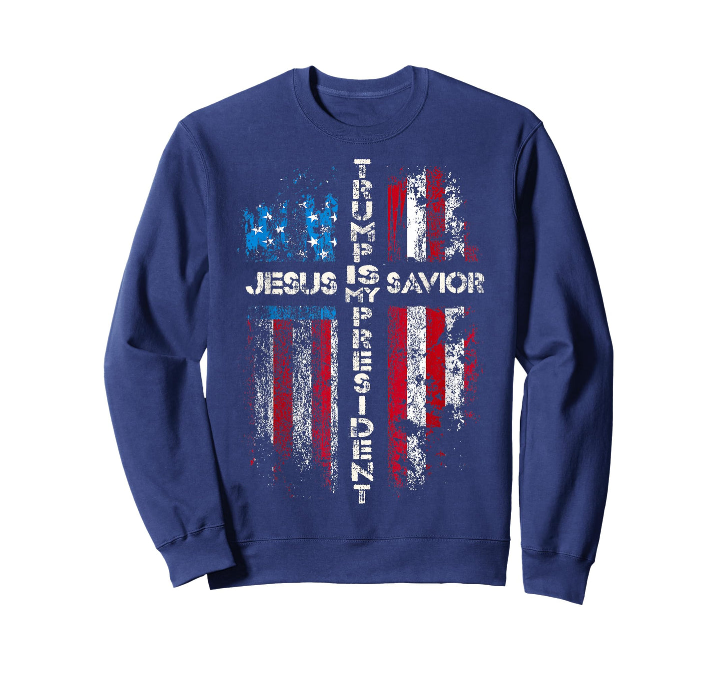 Jesus is My Savior Trump is My President 2024 USA Flag Cross T-Shirt