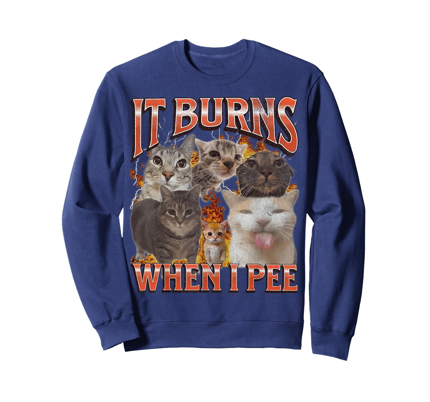 It Burns When I Pee Funny Cat Meme Bootleg Graphic T-Shirt