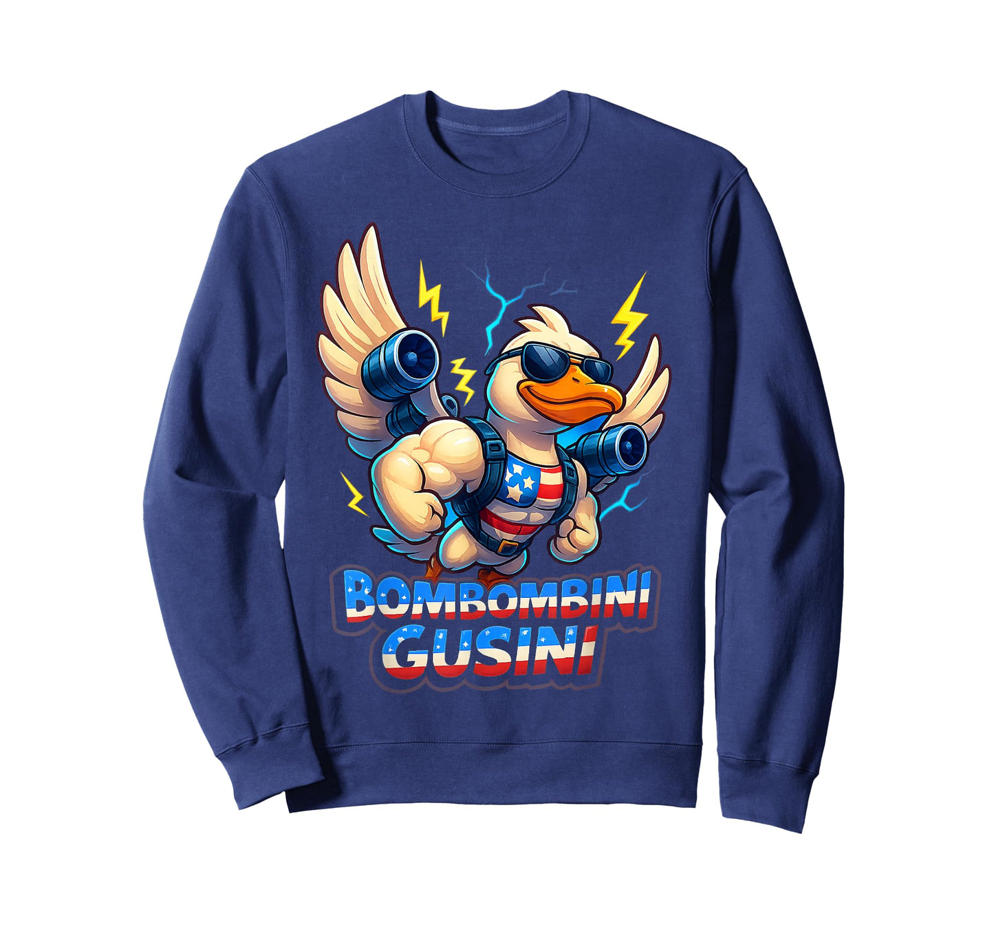 Bombombini Gusini Funny Brainrot Goose American Flag Meme T-Shirt