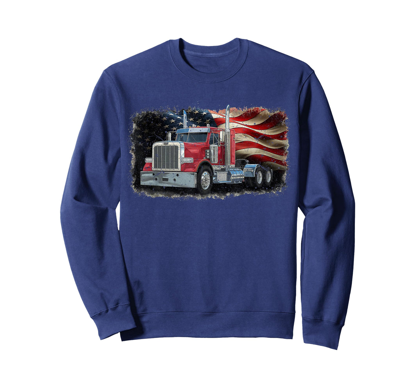 Driver Trucker US Flag Semi Truck Patriotic 4th Of July man T-Shirt