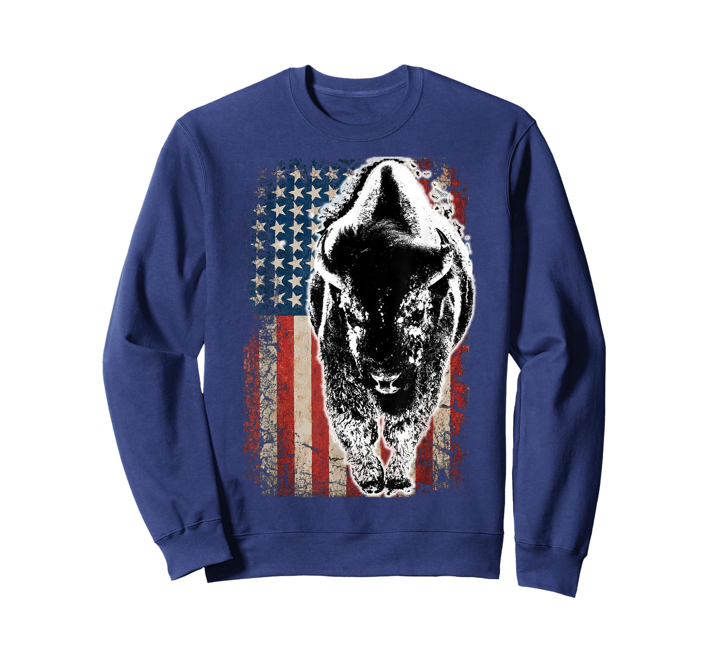 Vintage Buffalo American Flag Bison T-Shirt
