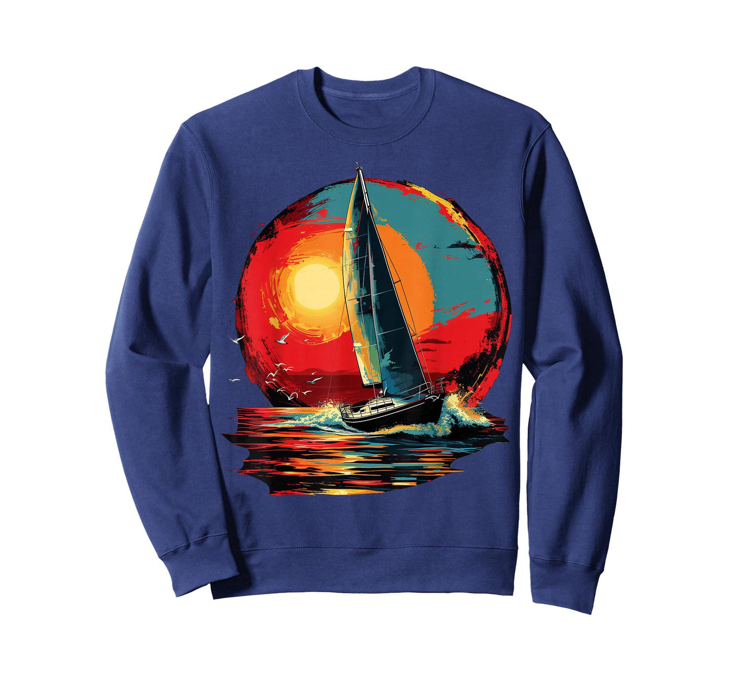 Colorful painted Sailboat on artistic Sailing T-Shirt
