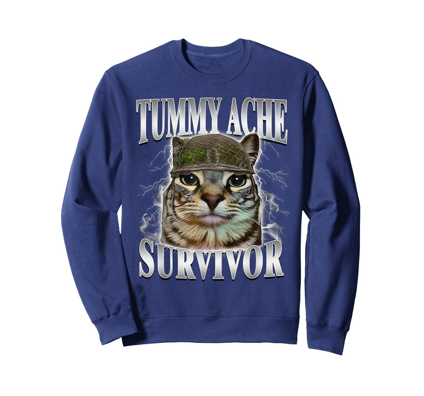 Tummy Ache Survivor Funny Cat Meme T-Shirt