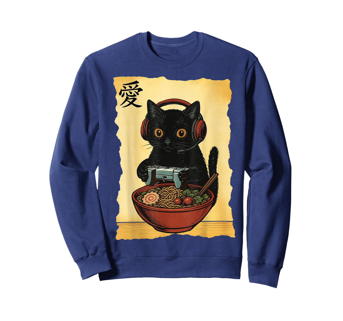 Cute Kawaii Gamer Cat Funny Ramen Retro Japanese Cat Gaming T-Shirt