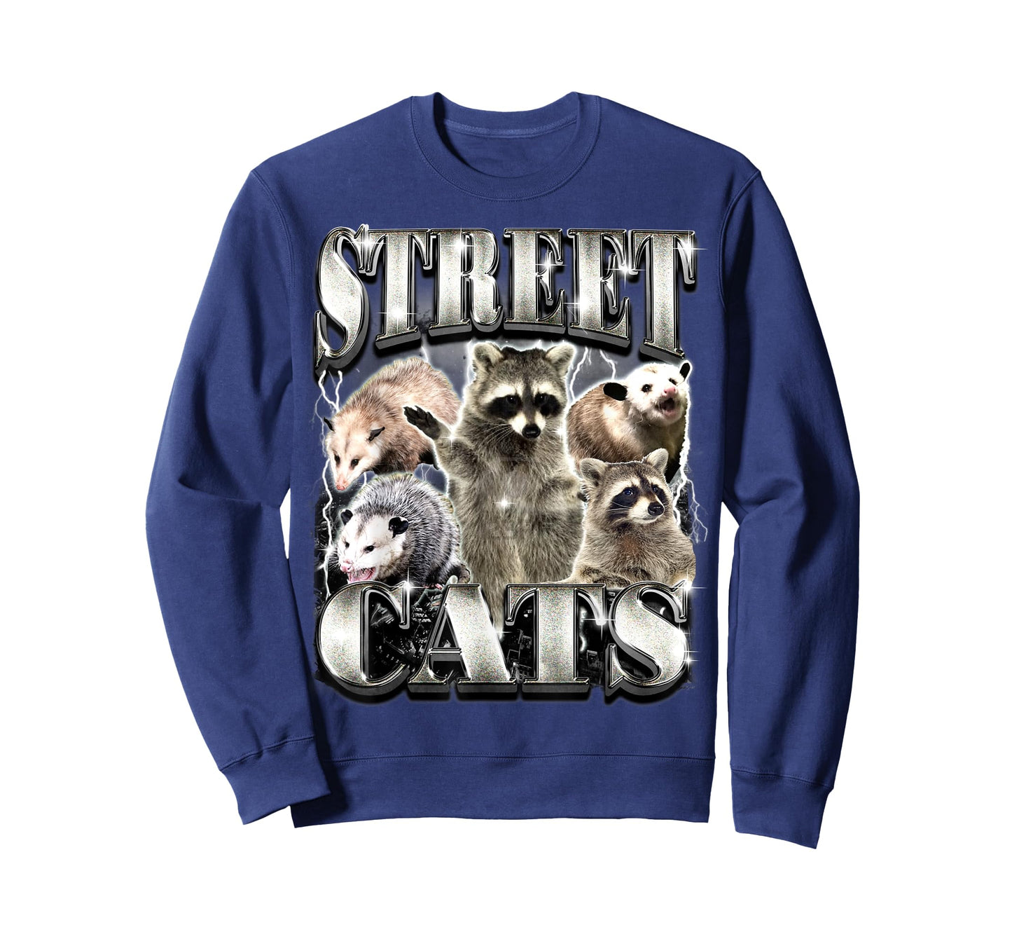 Funny Street Cats Raccoon Possum Vintage Bootleg Rap Style T-Shirt