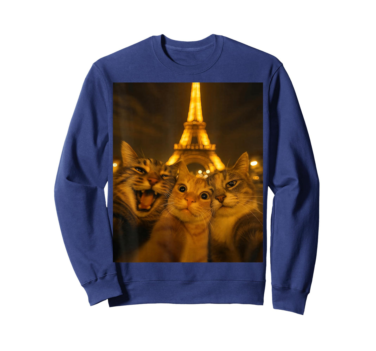 Cats Selfie in Paris, Cats Visiting Paris, Travelling Cats T-Shirt