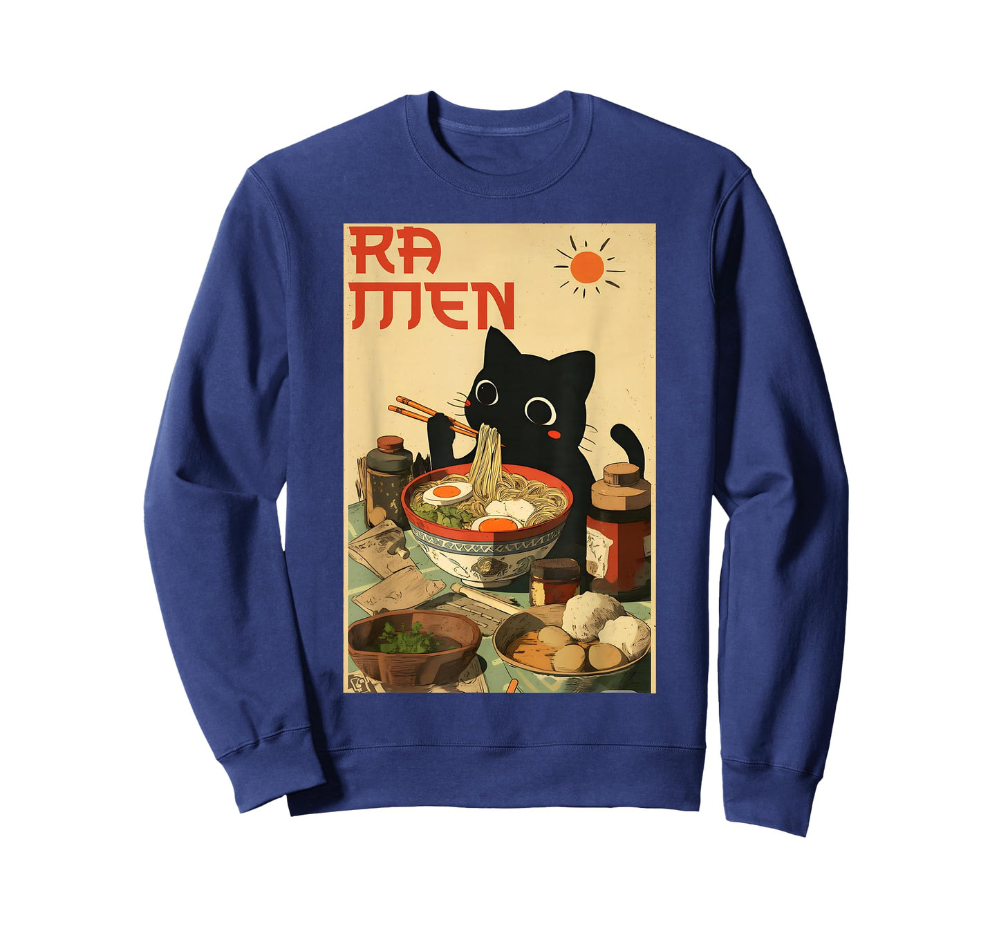 Retro Cat Ramen Anime Japanese Funny Cat Lover Kid Men Women T-Shirt