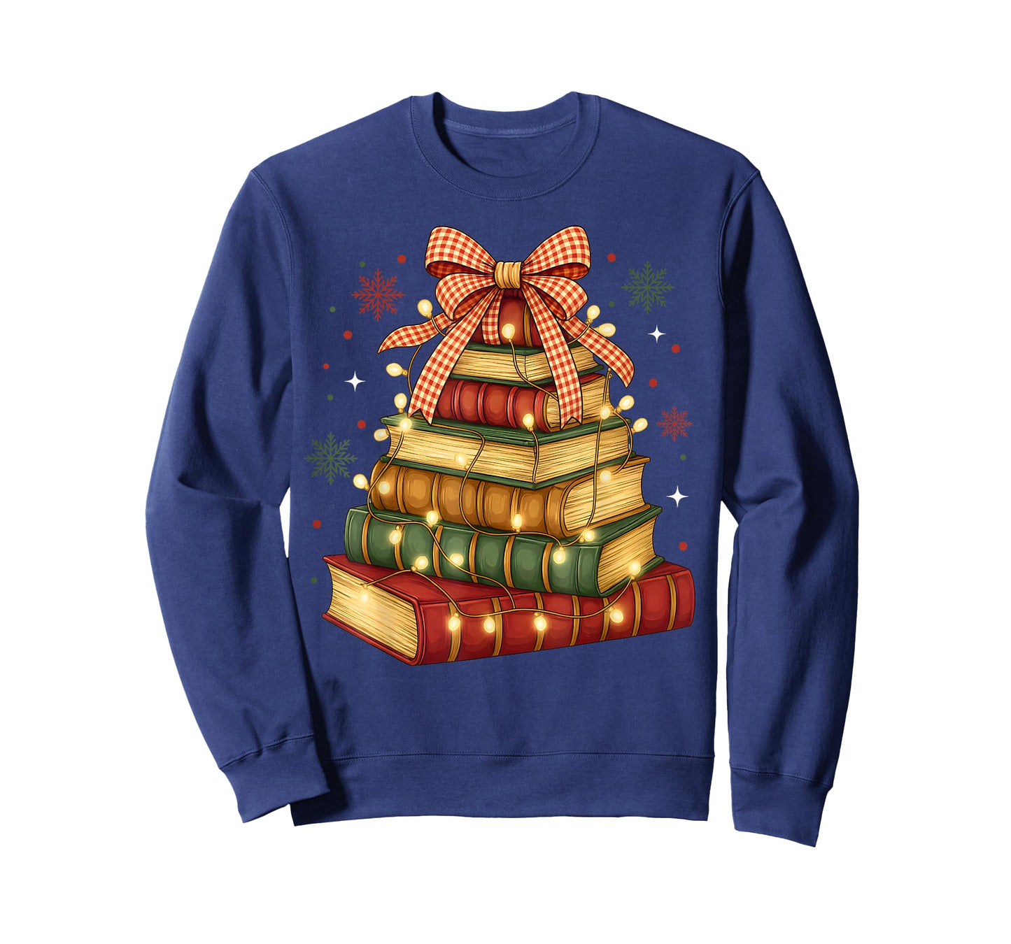 Merry Christmas Book Tree & Bow Reading Retro Xmas Teachers T-Shirt