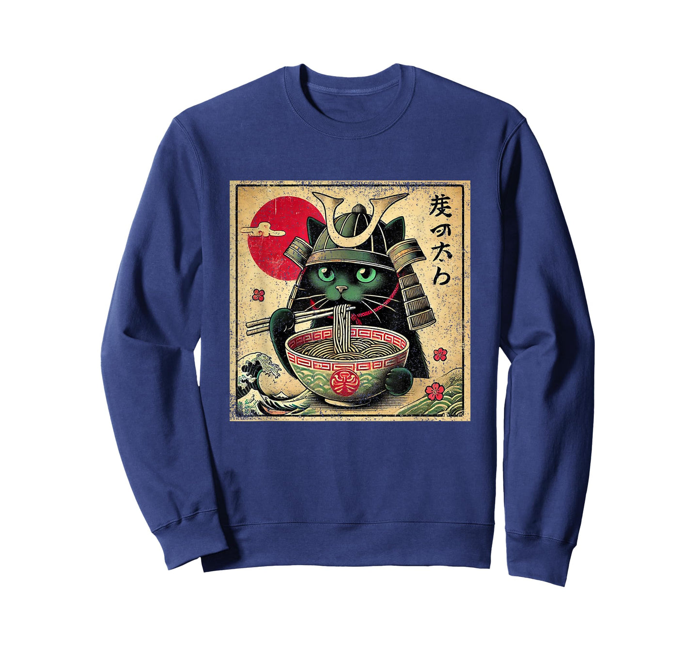 Cat Ramen Japanese Funny Samurai Kawaii Cat Anime Girls Boys T-Shirt