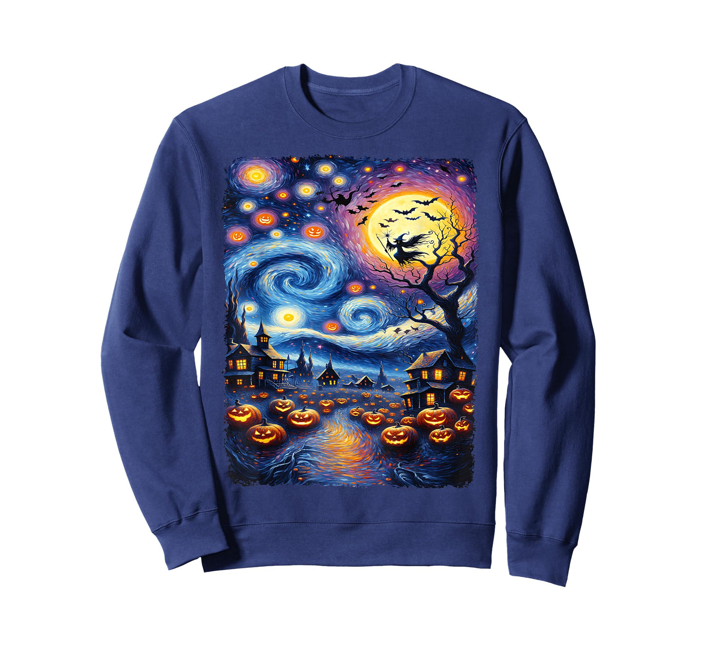 Starry Night Van Gogh Halloween Jack O' Lantern Fall Pumpkin T-Shirt