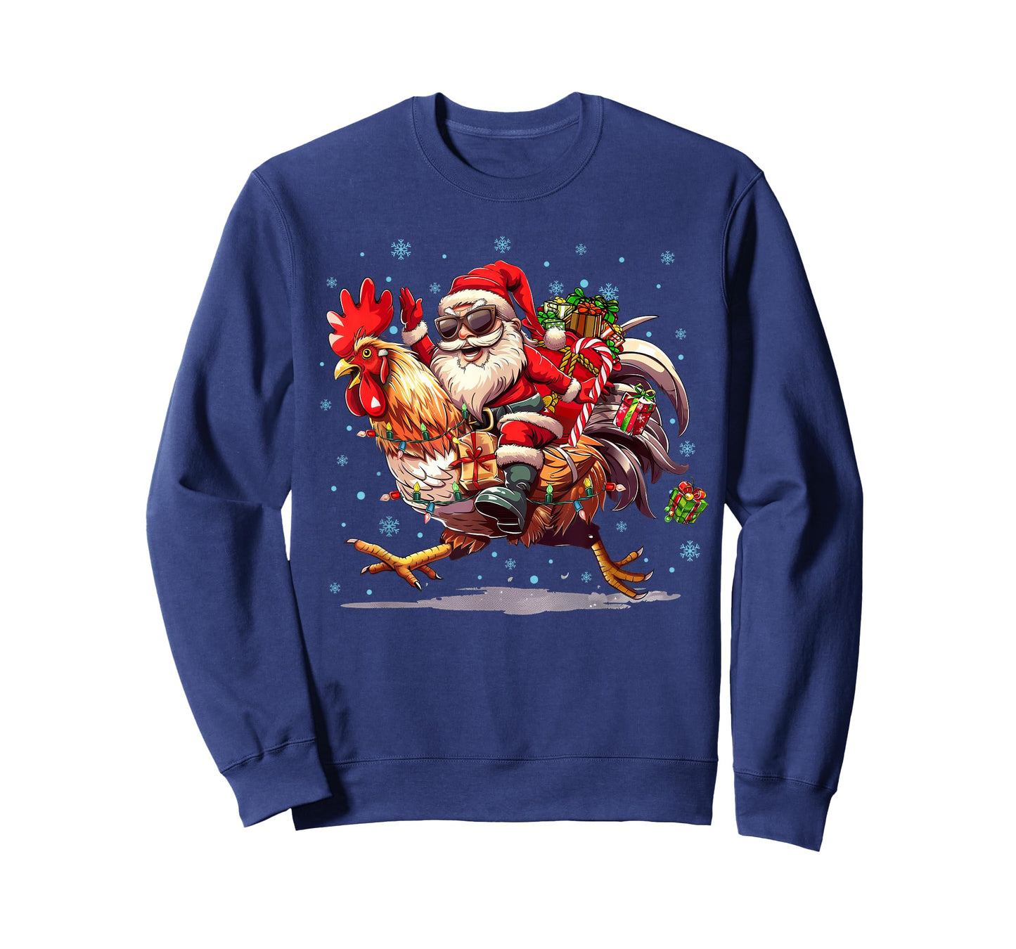 Chicken Lover Xmas Funny Santa Riding Chicken Christmas T-Shirt