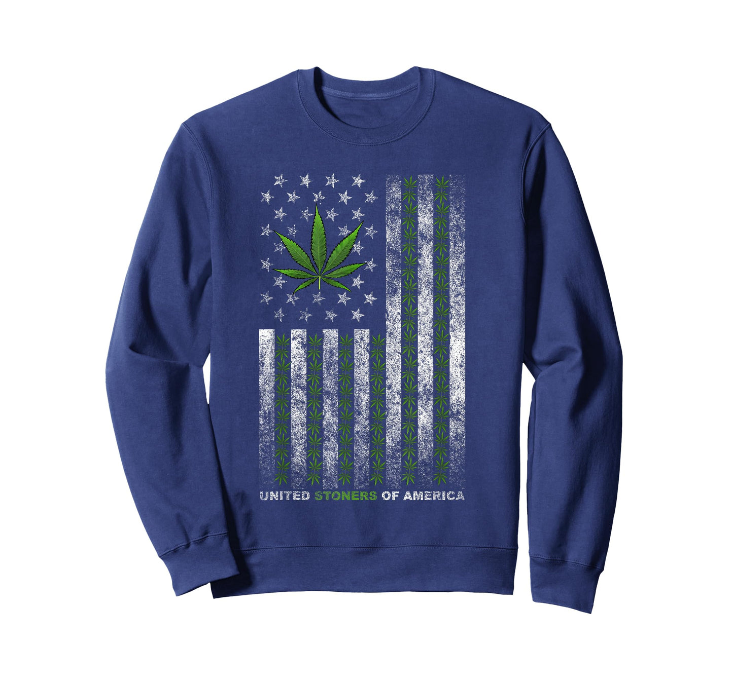 USA Flag Marijuana Leaf flag Weed United Stoners Of America T-Shirt