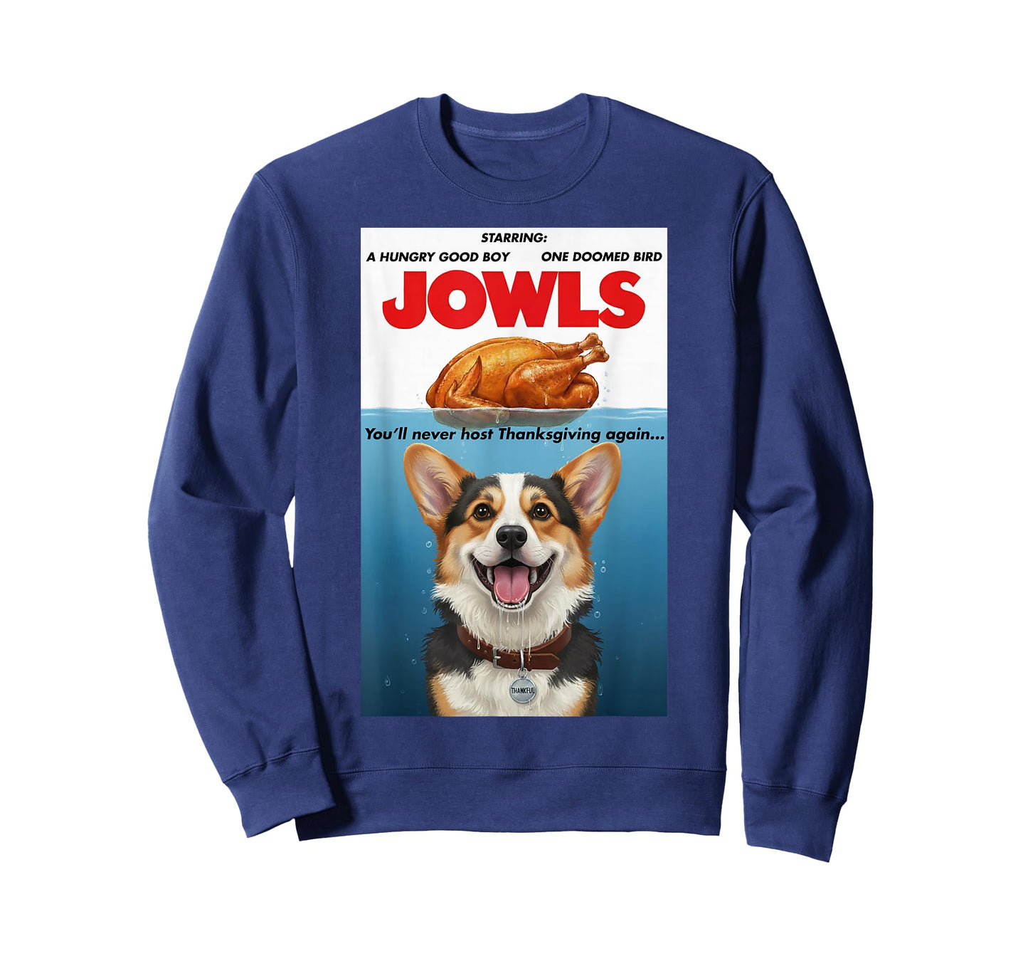 Funny Jowls Thanksgiving Corgi and Turkey T-Shirt