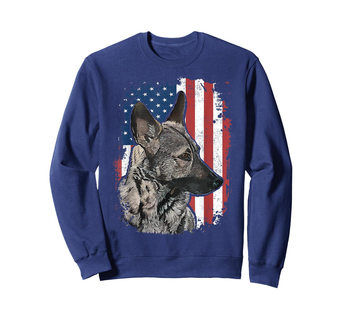Sable German Shepherd American Flag Patriotic Dog T-Shirt