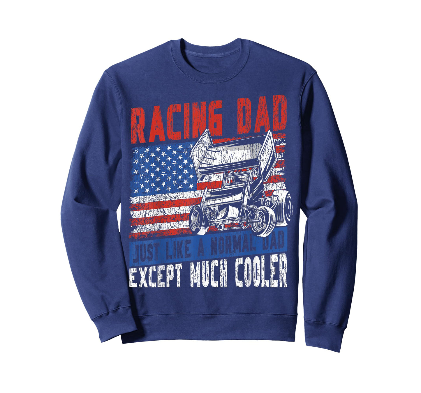 Dirt Track Racing Race Dad Vintage American Flag Patriotic T-Shirt