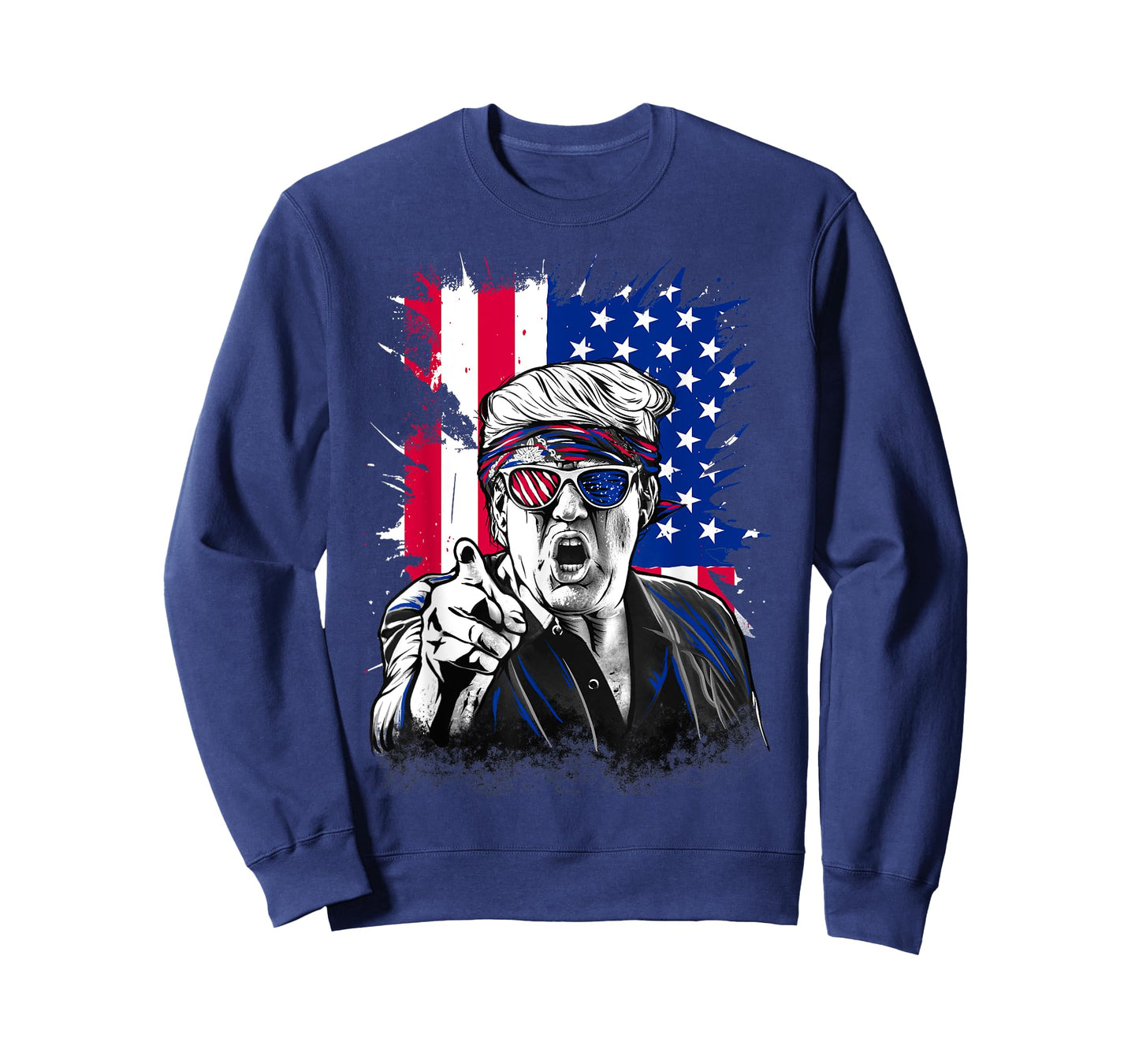American Flag Intense Face Expression Trump T-Shirt