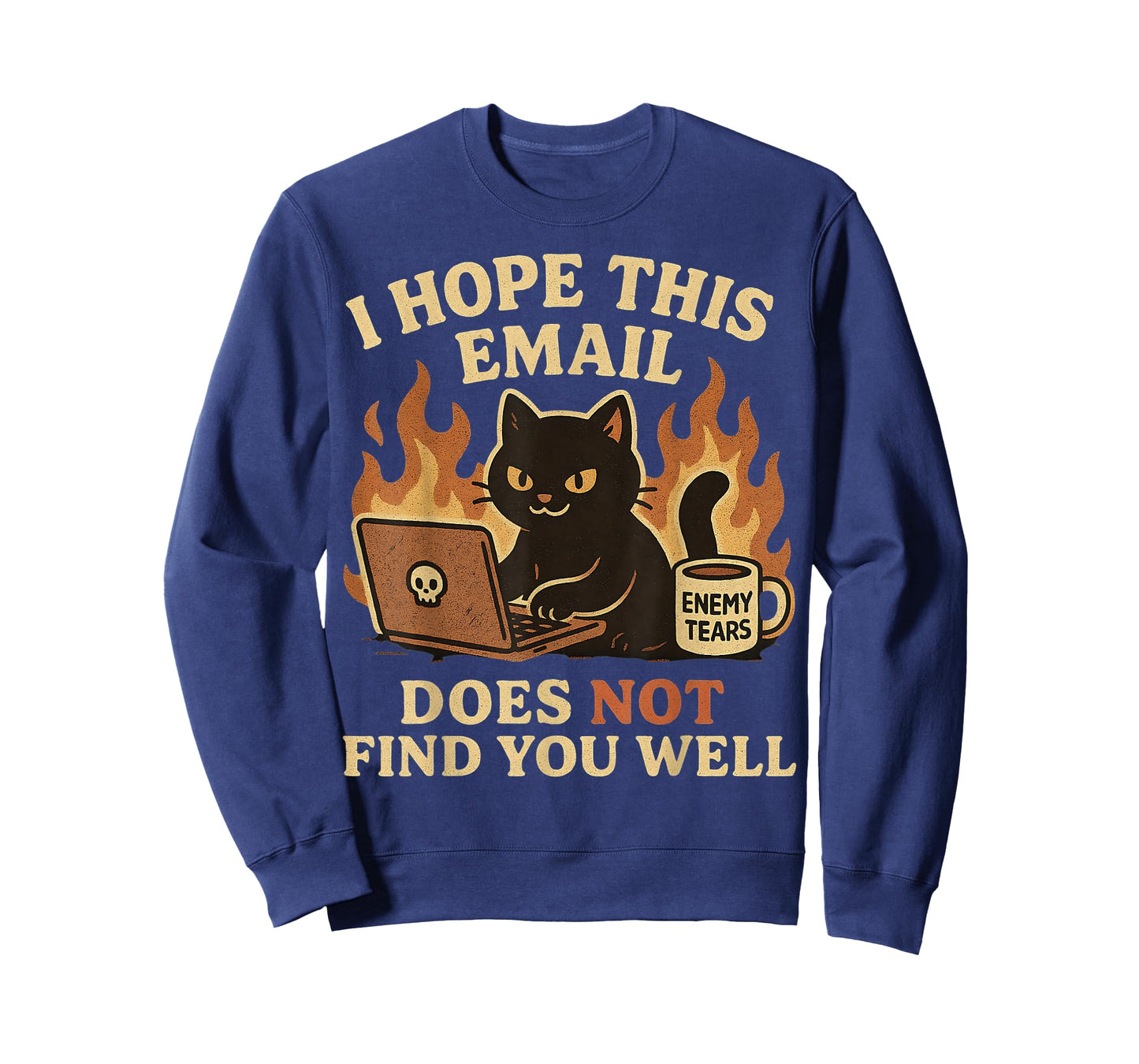 Sarcastic Office Work Email Humor Cat Coffee Funny Graphic T-Shirt