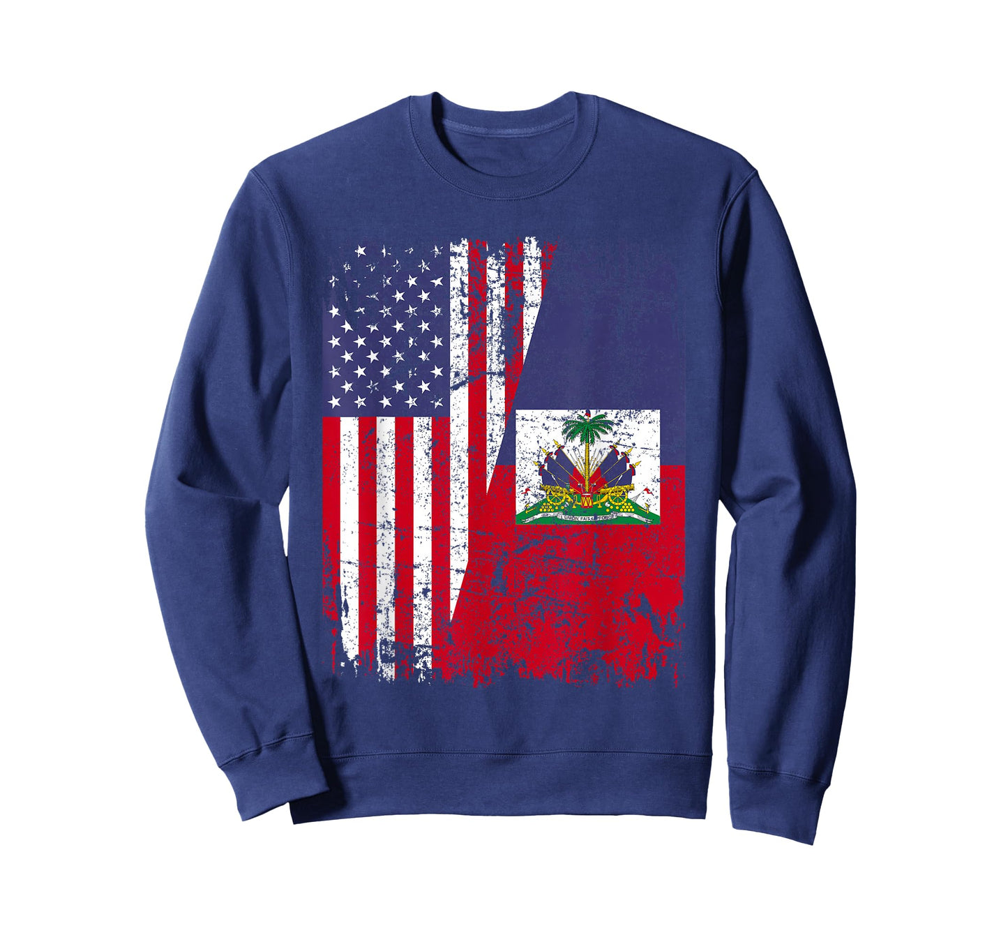 HAITIAN ROOTS | Half American Flag | HAITI FLAG T-Shirt