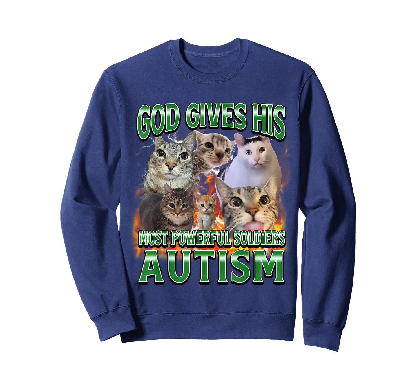God Gives His Most Powerful Autism Funny Cat Meme Bootleg T-Shirt