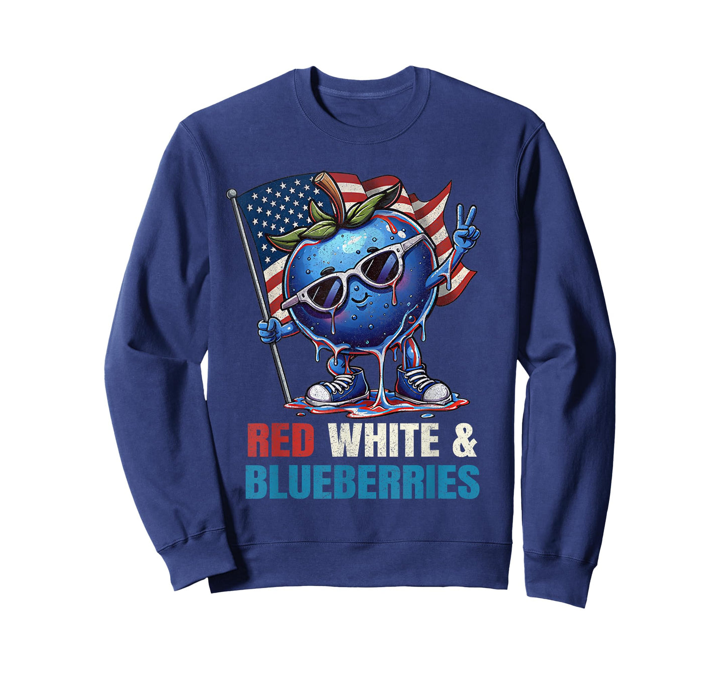 Red White and Blueberries American Flag for Men Women Kids T-Shirt