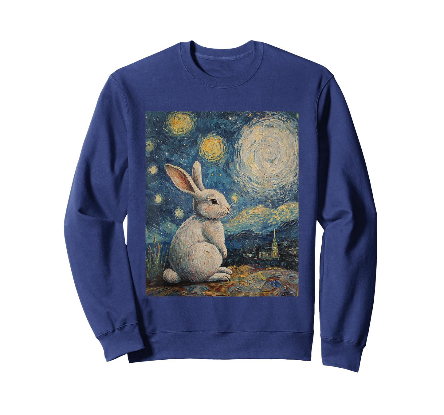 Cute Bunny Rabbit - Van Gogh Style - Starry Night T-Shirt