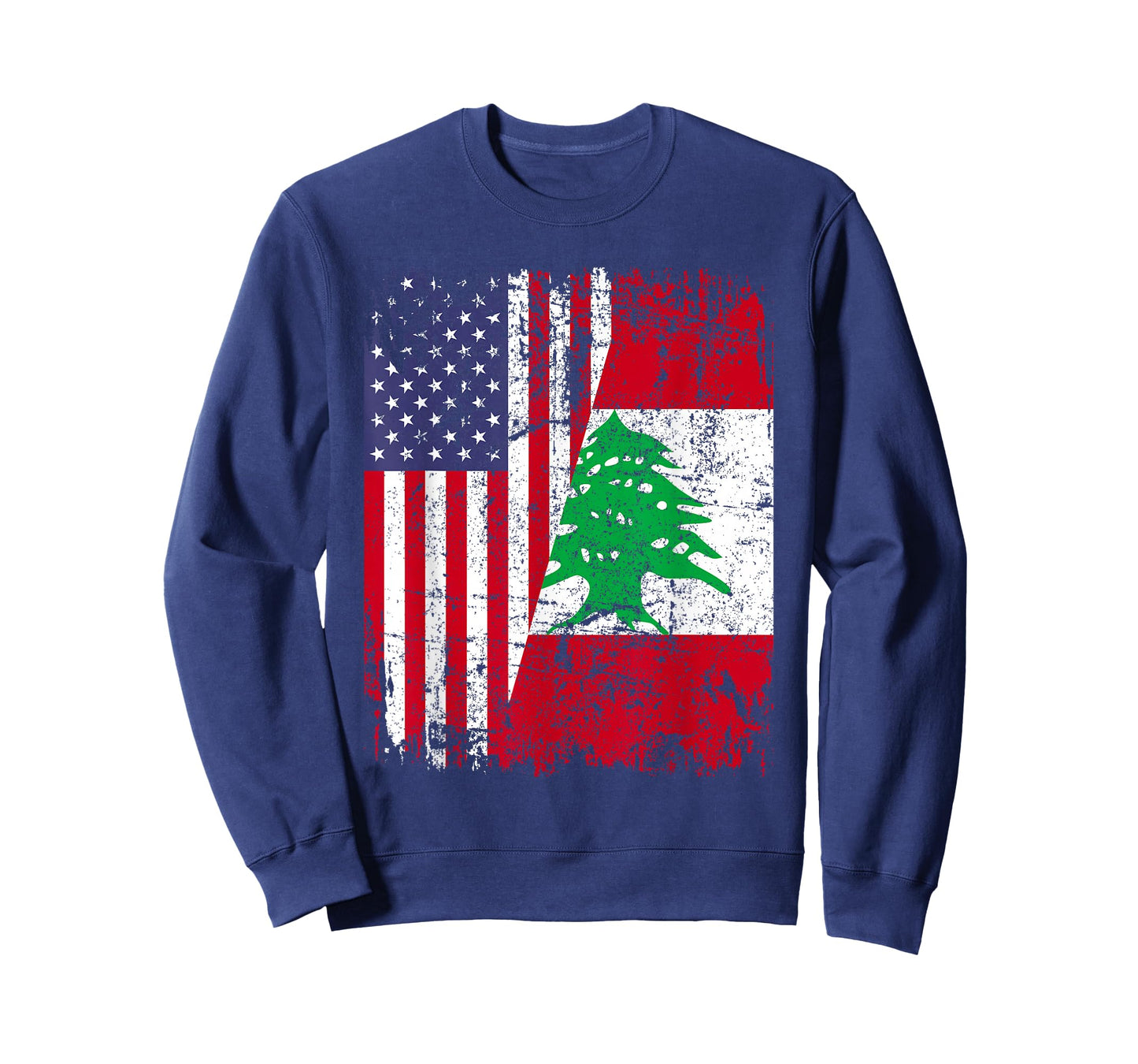 LEBANESE ROOTS | Half American Flag | LEBANON T-Shirt