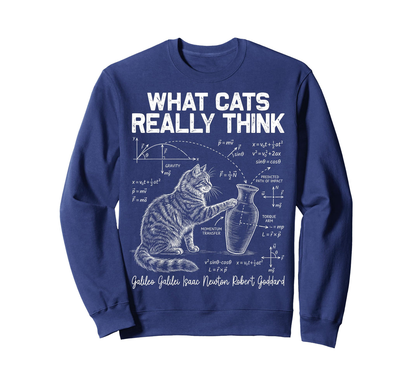 Funny Science Cat Physics Teacher What Cats Really Think T-Shirt